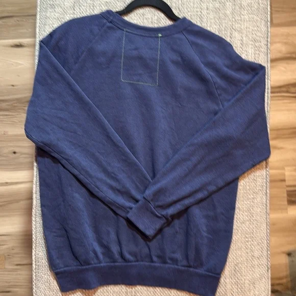 Aviator Nation Tiger Print Sweatshirt Crew Neck Pullover Navy Medium - Picture 7 of 8